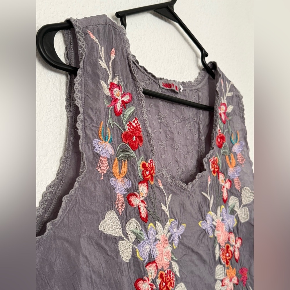 Johnny Was Cattleya Embroidered Long Tunic-LARGE - Picture 4 of 9